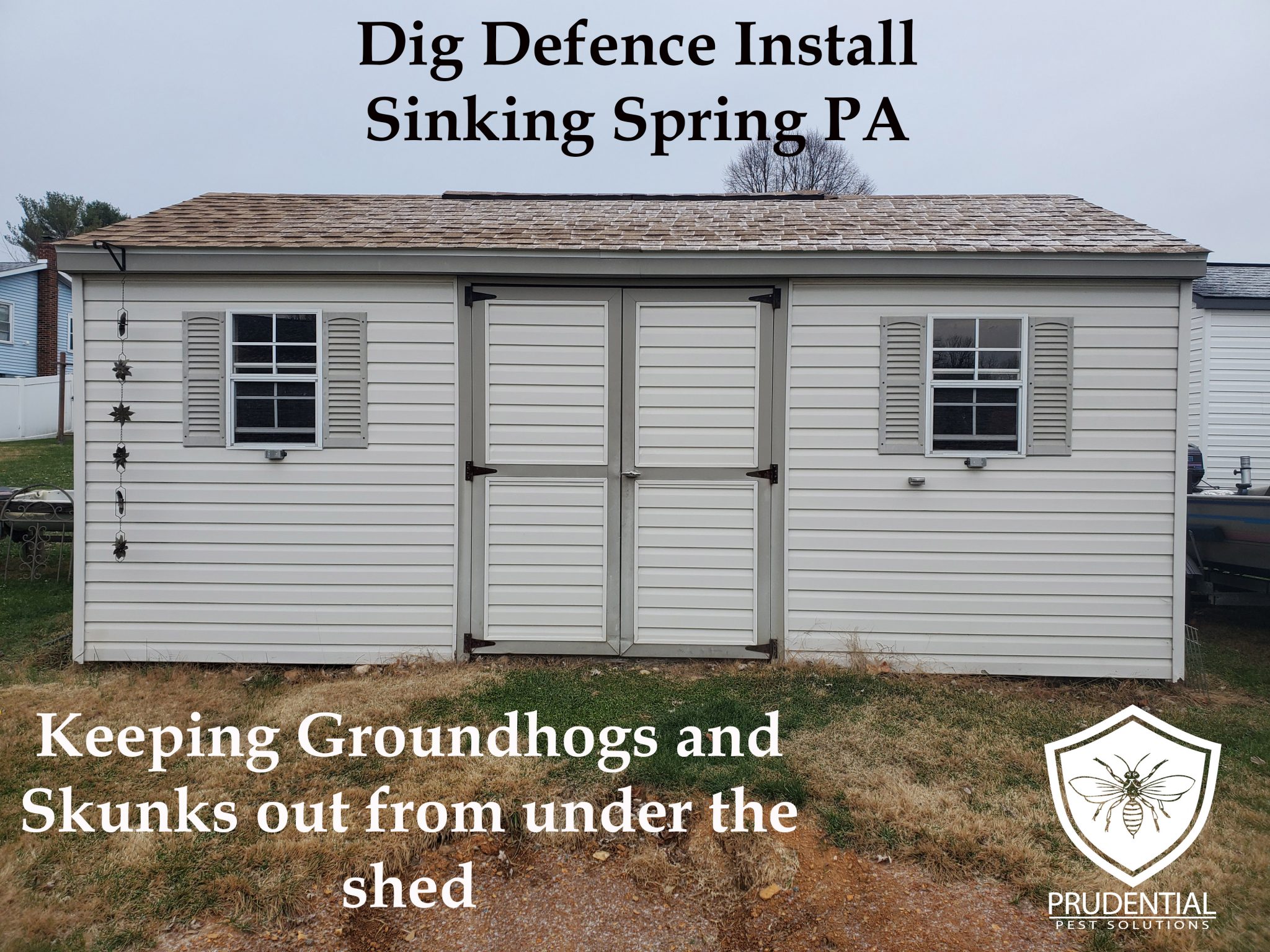 Installing Dig Defence under shed in Sinking Spring PA