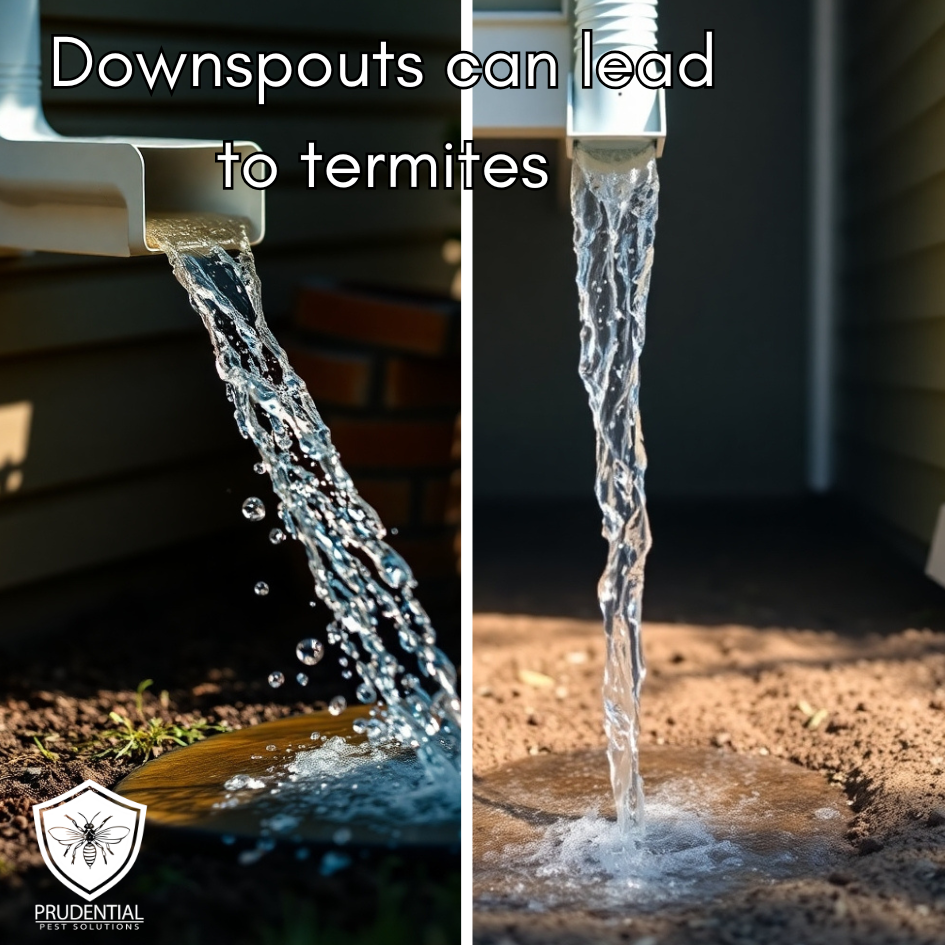 downspouts termites