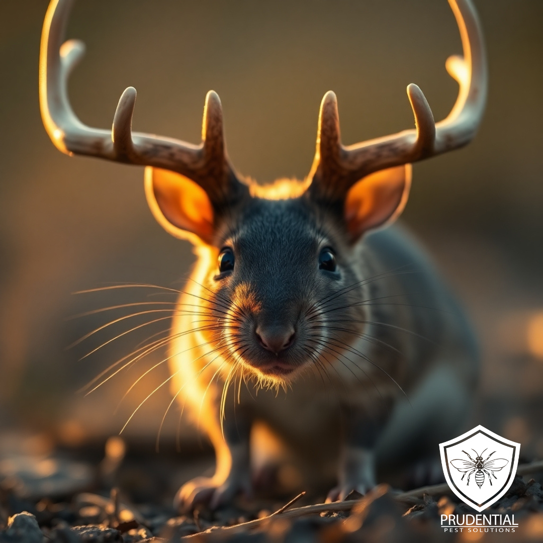 a mouse with deer antlers representing a deer mouse in Pennsylvania