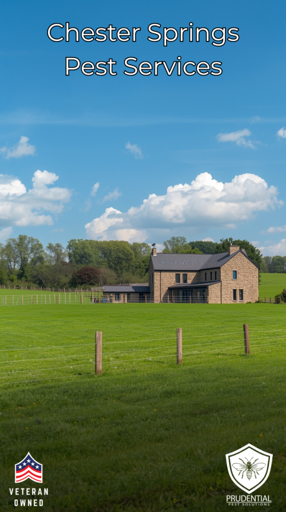 a house in Chester Springs PA is shown with the title Chester Springs Pest Services