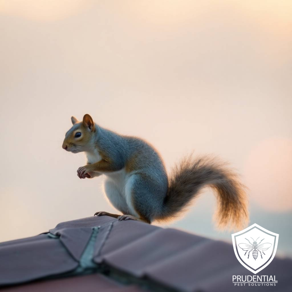 a squirrel stands on the roof of a house in Pennsylvania