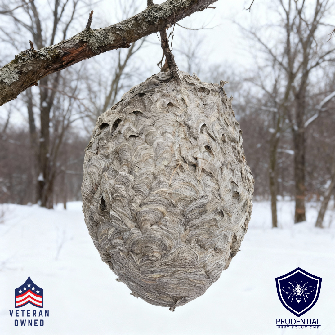 hornet nest in a tree in Pennsylvania in the winter